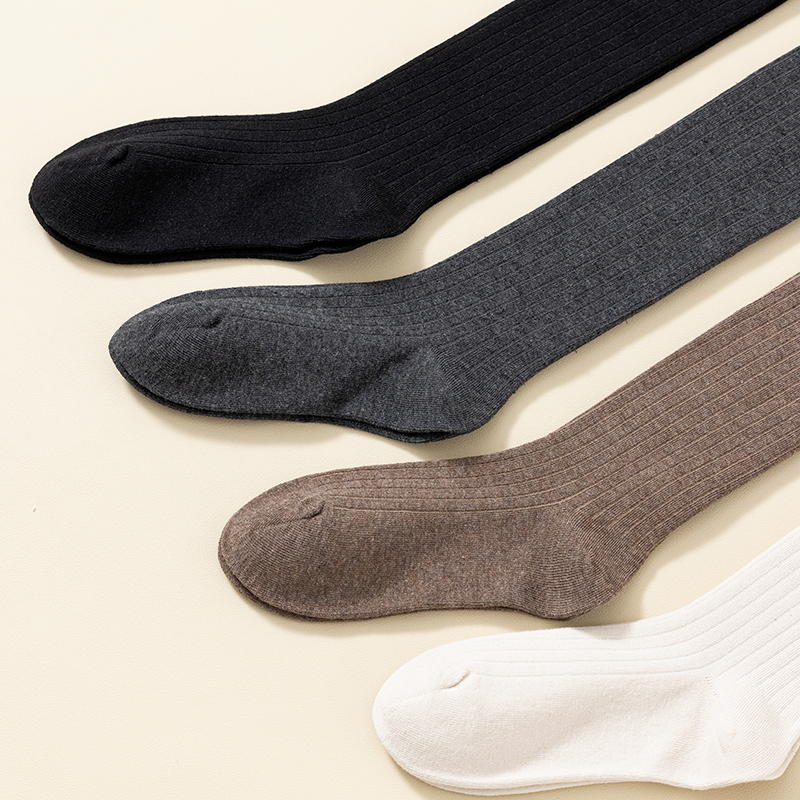 単針コットンセクシーな黒のレディースニーハイソックス